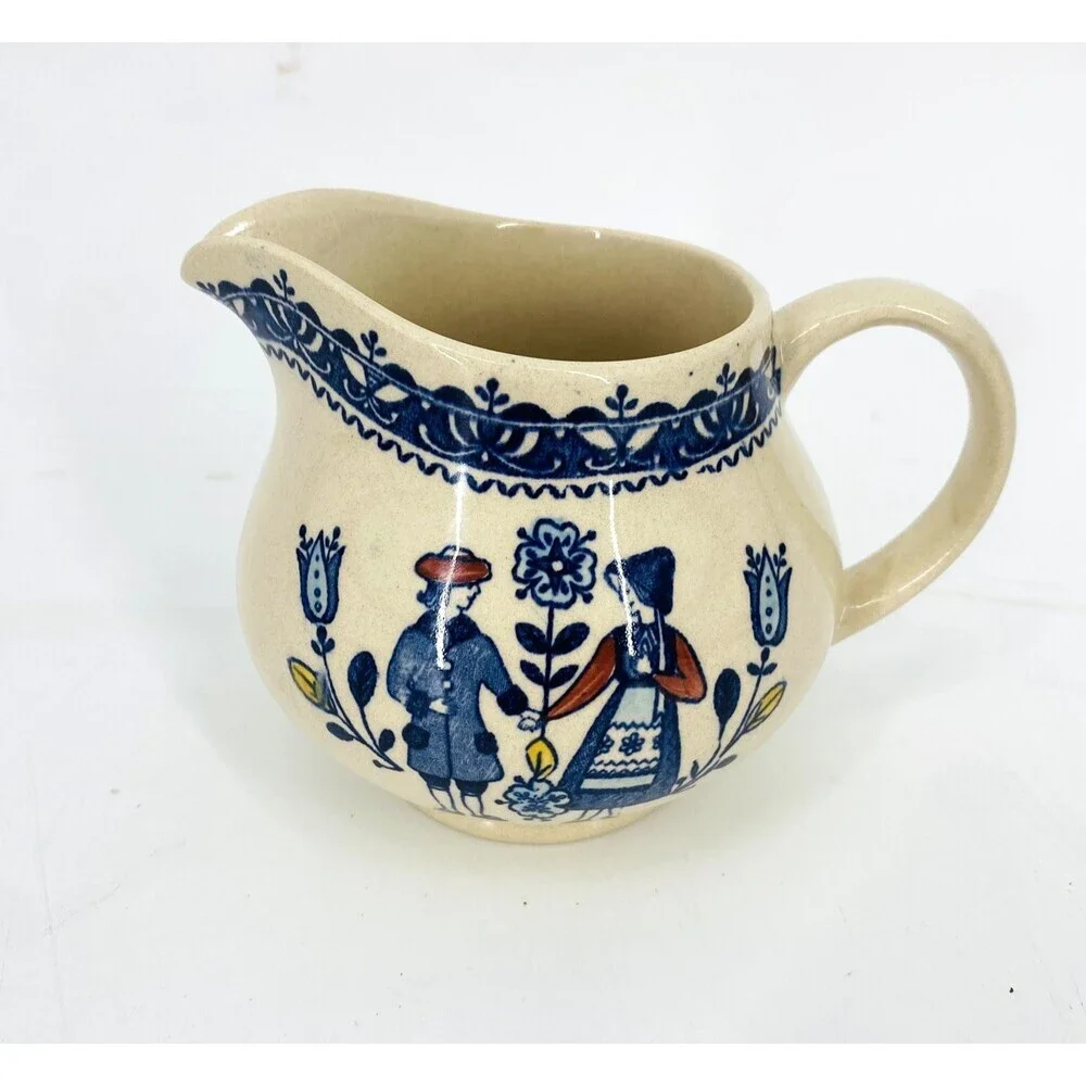 Staffordshire JOHNSON BROS Old Granite Hearts & Flowers Pattern Ceramic CREAMER